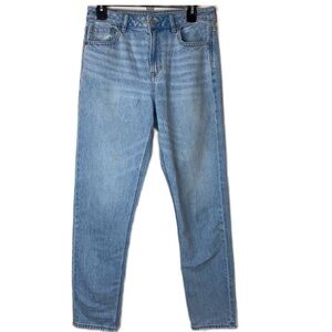 American Eagle Jeans Women's 6 Long Mom Jean  Blue High Rise Button Fly